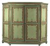 VENETIAN STYLE PAINT-DECORATED TWO-DOOR ARMOIRE