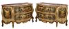 (2) VENETIAN PAINT-DECORATED MARBLE-TOP COMMODES
