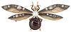 ANTIQUE 18KT GOLD & 2.25CTTW DIAMOND INSECT BROOCH