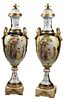 2) LARGE SEVRES STYLE PORCELAIN VASES & COVERS 63"