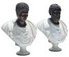 (2) ROMAN STYLE MARBLE & BRONZE BUSTS