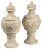 (2) LARGE ARCHITECTURAL CARVED FINIALS, 39"H