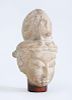 CHINESE CARVED MARBLE HEAD OF BUDDHA