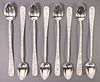 8) S. KIRK & SON REPOUSSE STERLING ICED TEA SPOONS