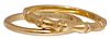 (2) ESTATE 14KT YELLOW GOLD BAND RINGS