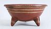 MEXICAN PRE-COLUMBIAN TYPE RED-GROUND POTTERY TRIPOD VESSEL