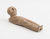 DOMINICAN FIGURAL CARVED STONE PIPE