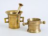 CONTINENTAL BRASS MORTAR AND PESTLE