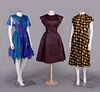 THREE PAULINE TRIGERE PARTY & DAY DRESSES, USA, LATE 1950s-1960s