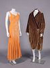 VELVET EVENING DRESS & COCOON COAT, c. 1933 & c. 1920