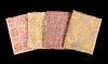 FOUR STENCILED COTTON FORTUNY SAMPLES, ITALY, MID 20TH C