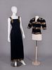 STENCILED VELVET EVENING DRESS & MATCHING JACKET, MID 1930s