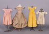 FOUR CHILDRENS DRESSES, LATE 1830s-1850s