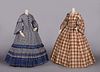 TWO SILK DAY DRESSES, MID 1850s