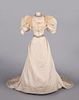 RIBBED SILK WEDDING GOWN, NEW YORK, LATE 1890s
