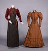 TWO SILK & WOOL DAY DRESSES, LATE 1880-MID 1890s