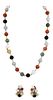 14kt. Ming's Colored Jade Necklace and Earrings