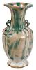 Chinese Green and White Glazed Earthenware Shiwan Vase