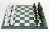 Green and white marble chess set