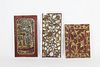 Lot of 3 Chinese carved temple panels