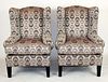 Pair of wingback upholstered armchairs
