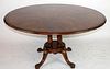 Mahogany 60" round table with compass rose