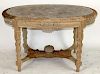 Louis XVI heavily carved oval foyer table