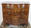 English serpentine front 3 drawer commode