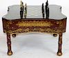 Chinoserie game table with horn chess set