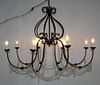 8-arm iron chandeliers with crystals