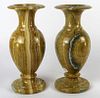 Pair of marble urn shaped vases