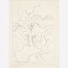  Thomas Hart Benton "Landscape with Trees" Graphite
