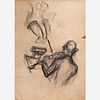  Thomas Hart Benton "Violinist and Burlesque Dancer" Ink/Graphite (ca. 1929-30)