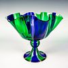 Murano Art Glass Footed Bowl, Cane