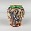 Moorcroft Enamel Miniature Vase, Elephants, The Watering Hole