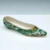 Mottahedeh Porcelain Shoe, Green Paisley