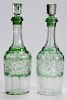 Pair Hoare Brilliant Period Cut Glass Whiskey Decanters
