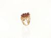 14K Floral Garnet Ring