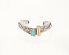 Nusie Henry Silver 14K Turquoise Cuff
