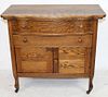 American Victorian tiger oak washstand chest