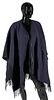 Hermes Reversible Wool, Cashmere & Leather Tassel Poncho