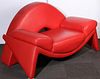Contemporary Red Leather Settee