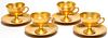 Vintage Gold-Plated Tea Cups & Saucers