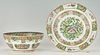 Chinese Famille Rose Canton Charger & Punch Bowl