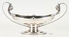 Wood & Hughes Coin Silver Medallion Fruit or Centerpiece Bowl, Figural Swan Handles