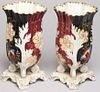 Pair of Hand-Painted & Gilded Porcelain Vases