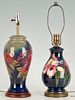 2 Moorcroft Pottery Lamps, incl. Orchid & Finches