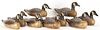 9 Carved & Painted Canadian Geese  Decoys
