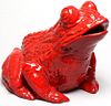 Large Italian Red Ceramic Frog Figure