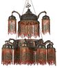 Moroccan Style Pierced Copper and Beaded Chandelier #2, ex - Naomi Judd